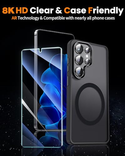 letosan 3 Pack for Samsung Galaxy S25 ultra Screen Protector Tempered Glass + 1 Set Camera Lens Protector, Military Grade Shatterproof, 9H+ Hardness, Auto Alignment Frame 6.9 Inch - size: Galaxy S25 Ultra 6.9 Inch