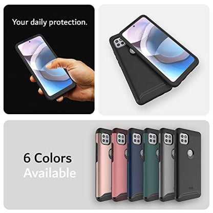 TUDIA DualShield Designed for Motorola One 5G ACE Phone Case 2021, [Merge] Shockproof Military Grade Dual Layer Tough Slim Heavy Duty Protection for Moto One 5G UW ACE Case - Matte Black - color: Matte Black