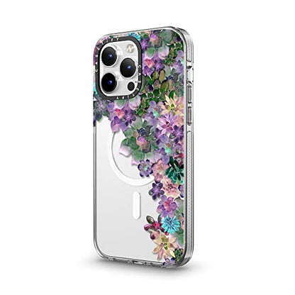 CASETiFY for iPhone 14 Pro Max Case - Impact Clear Compatible with MagSafe | Not Yellowing | 6.6 ft. 3X Military Grade Drop Protection | MY SUCCULENT GARDEN | Clear - color: MY SUCCULENT GARDEN, size: Iphone 14 Pro Max (6.7")