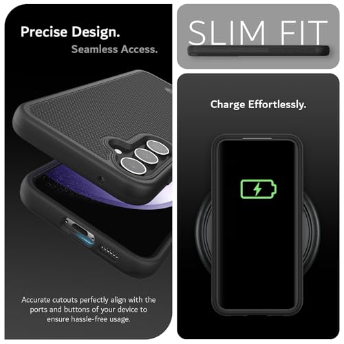 TUDIA MergeGrip Magsafe Compatible Phone Case for Samsung Galaxy S23 FE 2023 - Dual Layer, Shockproof, Military Grade, Non-Slip, Heavy Duty Protective Phone Case with Wireless Charging - Matte Black - color: Matte Black, size: Magnetic Galaxy S23 FE