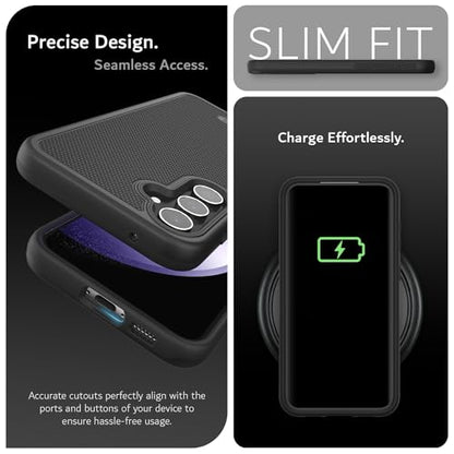 TUDIA MergeGrip Magsafe Compatible Phone Case for Samsung Galaxy S23 FE 2023 - Dual Layer, Shockproof, Military Grade, Non-Slip, Heavy Duty Protective Phone Case with Wireless Charging - Matte Black - color: Matte Black, size: Magnetic Galaxy S23 FE