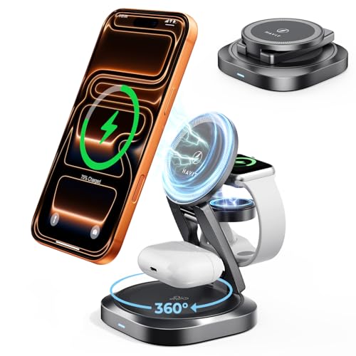 HAVIT W3111 3-in-1 Foldable Wireless Charger for iPhone, Watch & AirPods