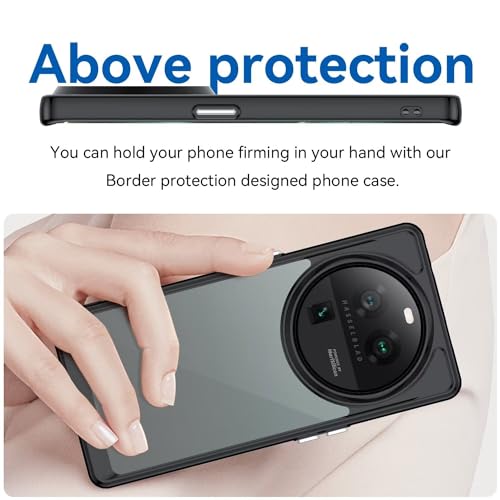 Case for Oppo Find X6 Pro Case, PGEM110 Case, Anti Yellowing Clear Hard PC Back & Soft TPU Bumper Protective Phone Cover for Oppo Find X6 Pro 5G Crystal Black