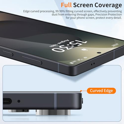 3 Pack Tempered Glass Privacy Screen Protector for iPhone 15 Pro 6.1 Inch, Original Touch Sensitivity with Auto Alignment kit - color: S25-HD