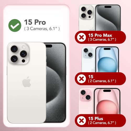 GONEZ Magnetic for iPhone 15 Pro Case, Silicone Cover Chalk Pink - color: A-Chalk Pink, size: Iphone 15 Pro