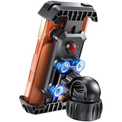LOXP Anti-Shake Motorcycle Phone Mount with 2026 Dual Vibration Dampener - color: Black
