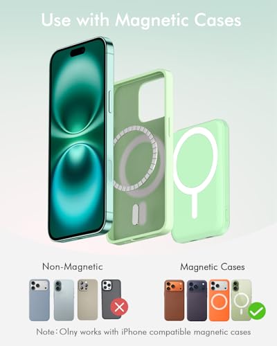 podoru for MagSafe Power Bank 5000mAh, Ultra-Slim Magnetic Portable Charger - color: Green