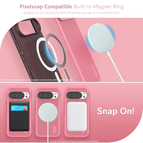 TUDIA MergeGrip [Compatible with Magsafe & Pixelsnap] Cases for Google Pixel 10 / Pixel 10 Pro Case 2025 – [Military Grade Drop Tested] Dual Layer Slim Shockproof Heavy Duty Protection - Smokey Pink - color: Smokey Pink, size: Pixelsnap 10 / 10 Pro