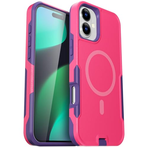 AICase for iPhone 16 Plus Case [Compatible MagSafe],Heavy Duty 20 FT Drop Protection Full Body Rugged Shockproof Military Protective Tough Durable Phone Cover 6.7" for Men Women_3 - color: Pink/Purple with Magsafe