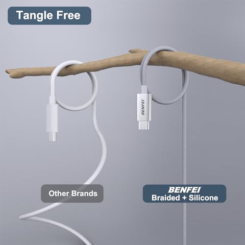 BENFEI 100W Silicone USB C Fast Charging Cable(3.3ft), Aluminum Shell, Woven Design for iPhone 15/15Pro/15Plus/15ProMax MacBook Pro/iPad Pro/Air 4,Samsung Galaxy S23+/S23