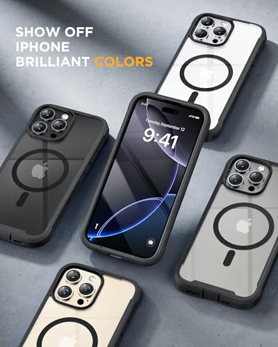 miracase for iPhone 16 Pro Max Case 6.9'', [Bubble Free] Full-Body Bumper Phone case with Built-in Full Glass Screen&Camera Control, Compatible with MagSafe,Drop Proof 16 Pro Max Cover,Black - color: Magnetic Classic Black, size: iPhone 16 Pro Max