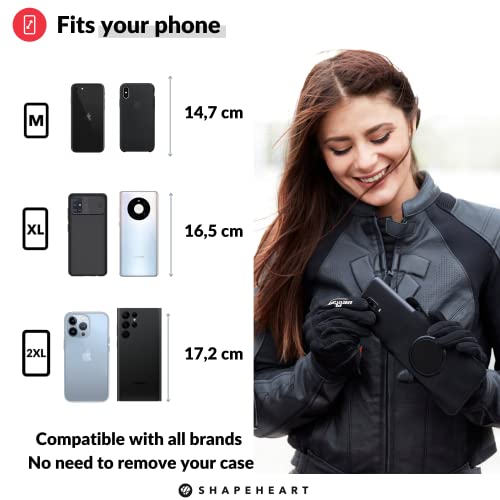 Shapeheart - Magnetic motorbike phone holder | Anti vibration motorcycle phone holder | Waterproof Motorcycle Handlebar phone mount | 360° orientation - size: 2XL phone up to 6.77" (17.2 cm)