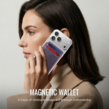 for Magsafe Wallet Magnetic RFID Blocking Card Holders, Retro Purple - color: Retro Purple