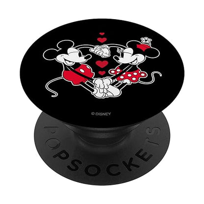 Disney Mickey and Minnie Love Gaze Hearts Black PopSockets Adhesive PopGrip - style: Adhesive PopGrip