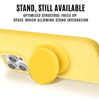 for MagSafe Phone Grip,Soft Silicone Magnetic Collapsible Cell Phone Finger Grip for iPhone 17/16/15/14/13,12 and Smartphones Tablets - Yellow - color: Yellow