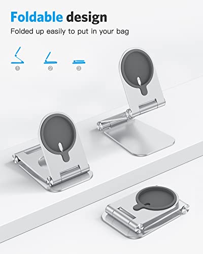 OMOTON MS02 Phone Stand for Magsafe Charger, Phone Holder for iPhone Silver