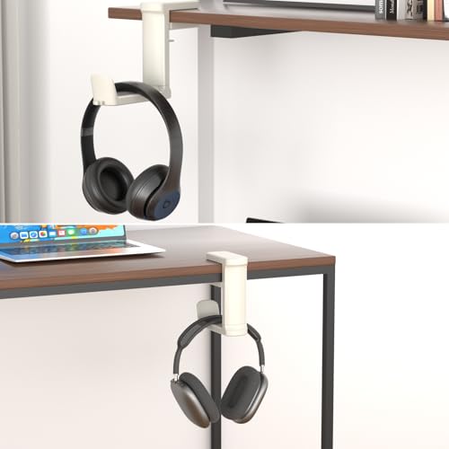Headphone Hook - Adjustable Clamp-on Headphone Holder (White_2 Pack) - color: White_2 Pack