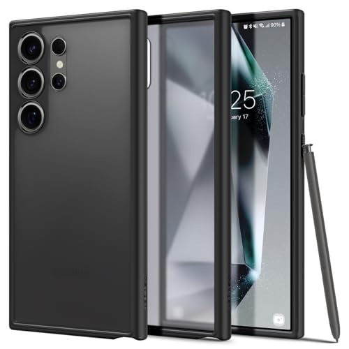 Spigen Ultra Hybrid for Galaxy S24 Ultra Case, Frost Black | Anti-Yellowing Resin, Air Cushion Technology, Military-Grade Drop Protection, Raised Camera Protection, Wireless Charging - color: Frost Black, size: Galaxy S24 Ultra