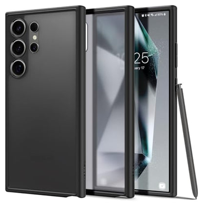 Spigen Ultra Hybrid for Galaxy S24 Ultra Case, Frost Black | Anti-Yellowing Resin, Air Cushion Technology, Military-Grade Drop Protection, Raised Camera Protection, Wireless Charging - color: Frost Black, size: Galaxy S24 Ultra