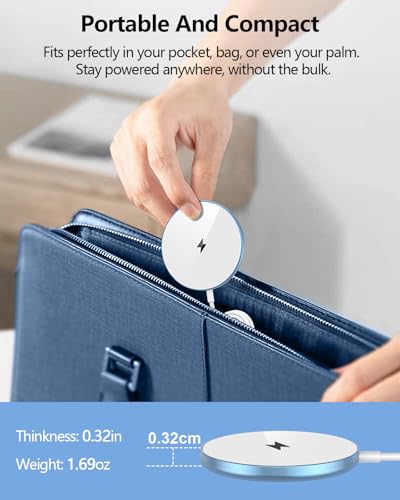 NANAMI Magnetic Wireless Charger Pad with 20W PD Adapter for iPhone - color: Blue