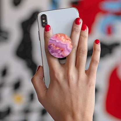 (6 Pack) Collapsible Cell Phone Grip for Smartphones,Expanding Cellphone Holder for Phone - Purple Pink Marble