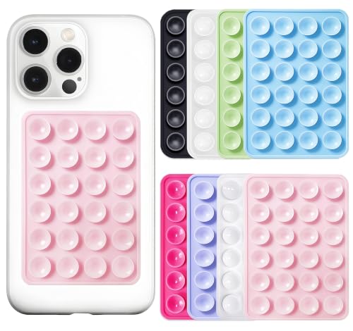 Anteel Silicone Suction Phone Case Adhesive Mount, Strong Grip Holder for Selfies and Tiktok Videos, Hands-Free Sticky Phone Grip for iPhone and Android, 2.17" x 3.15" (8 Pack) - color: 8 Pack