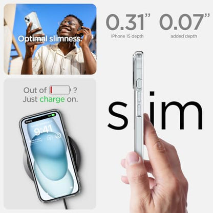Spigen for iPhone 15/14/13 Case, Ultra Hybrid MagFit [Anti-Yellowing] [Compatible with Magsafe] - Clear - color: Clear, size: iPhone 15 / 14 / 13