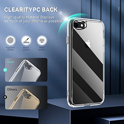 DEERLAMN Clear Case for iPhone SE 2022/2020 & iPhone 7/8, Military Grade Drop Protection Anti-Scratch Transparent Ultra Slim Non-Yellowing Shockproof Protective Phone Cover - size: for iPhone SE 2020/2022&iPhone 7/8