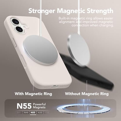 GONEZ Magnetic for iPhone 17 Case, Silicone Cover Stone - color: A-Stone, size: Iphone 17