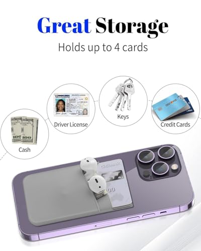 Sticky Phone Wallet Stick on Back of Phone Card Holder for iPhone - color: Pink+Red+RGold+HPink+Orange