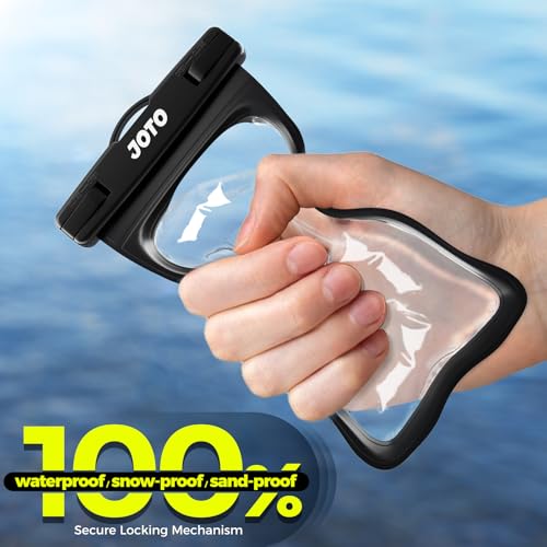 JOTO Up to 7" Universal Waterproof Phone Case for iPhone 17 Air 16 15 14 13 12 11 Plus Pro Max, IPX8 Cellphone Dry Bag XR X SE, Galaxy S23 S22 S21 S20+ S20 S10 Plus Note, Pixel -Black | IPX8 Dry Bag for iPhone 17 16 15 14 13 12 11, Galaxy S23 S22 S21 S20,