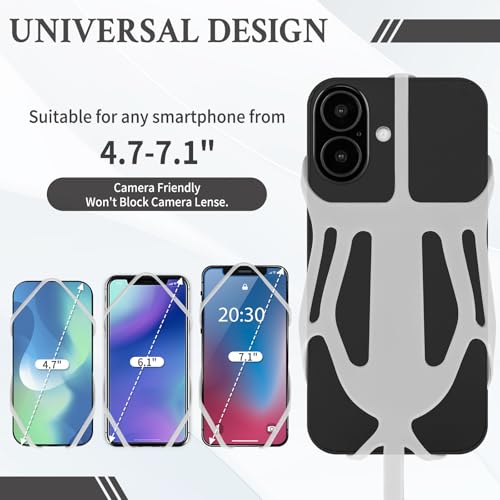 HOTEMIA Silicone Phone Lanyard Holder with Carabiner, Universal Phone Strap,Anti-Theft Phone Case with retractable tether - color: Transparent