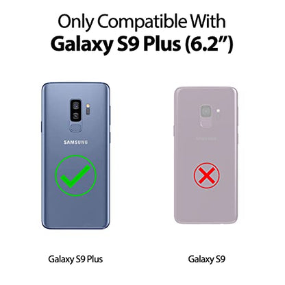 GOOSPERY Magnetic Door Bumper Compatible with Galaxy S9 Plus, Card Holder Wallet Case Easy Magnet Auto Closing Protective Dual Layer Sturdy Phone Back Cover - Red - color: Red, size: Galaxy S9 Plus