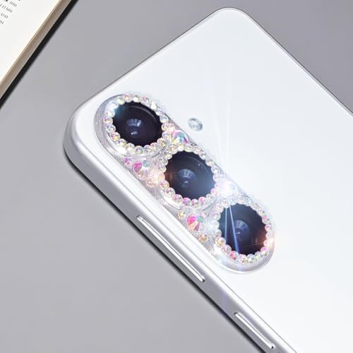 Bling Diamond Camera Lens Protector Compatible with Samsung Galaxy S25 Plus, Metal Glitter Gem Camera Cover，9H Tempered Glass lens full Screen Protector with 3D Rhinestone Sparkle - color: for Galaxy S25 Plus