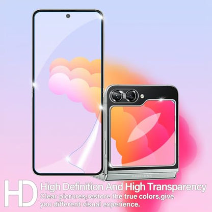 BIGFACE [6 in 1 for Samsung galaxy Z Flip 6 Screen Protector,2 pack galaxy Flip 6 EPU Film Screen Protector + 2 Pack Tempered Glass Back Screen Protector + 2 Pack Camera Lens Protectors - size: Galaxy Z Flip 6(6.7")