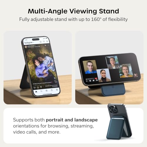 Satechi MagSafe Wallet Stand, Card Holder, NFC Pass-Through - color: Dark Blue