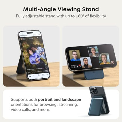 Satechi MagSafe Wallet Stand, Card Holder, NFC Pass-Through - color: Dark Blue