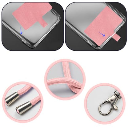 8 Packs Cell Phone Lanyards for Around The Neck,Adjustable Crossbody Phone Strap,Lanyard Phone Holder - color: Pink