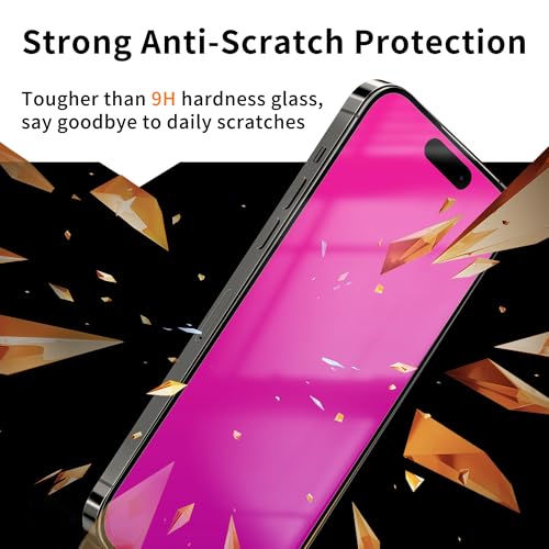 Privacy Screen Protector for iPhone 16 2 Pack (Pink) - color: for iPhone 16 (Pink)