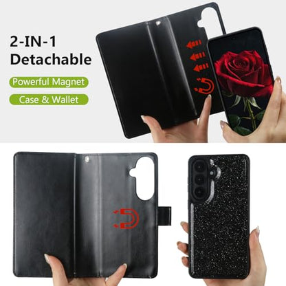 Varikke for Galaxy S26+/Plus Wallet Case Magnetic Detachable, Black - color: Black, size: Galaxy S26+/S26 Plus 6.7"