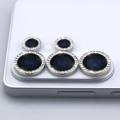 for Samsung Galaxy S26 Ultra Camera Lens Protector, Bling Diamond Metal Ring Tempered Glass Lens Cover, Sparkly Rhinestone Accessories (Silver) - color: Silver