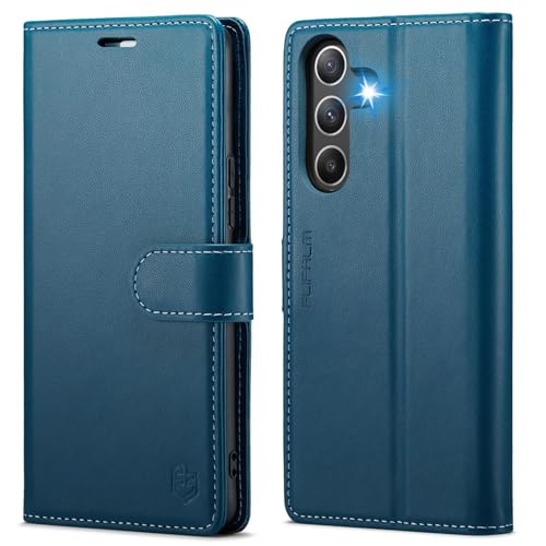 FLIPALM Wallet Case for Samsung Galaxy A37 5G, Card Holder, Blue | Card Holder, RFID Blocking, PU Leather Folio Flip, Kickstand, Protective Shockproof Cover - color: Blue