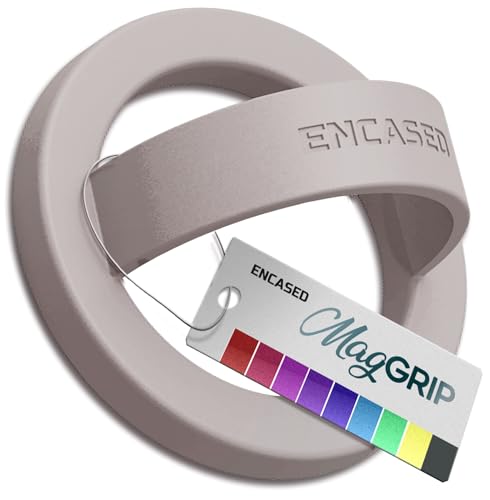 Encased Magnetic Phone Grip Holder (Compatible with MagSafe) Thin Silicone Finger Loop Ring for iPhone (Neutral) - color: Neutral