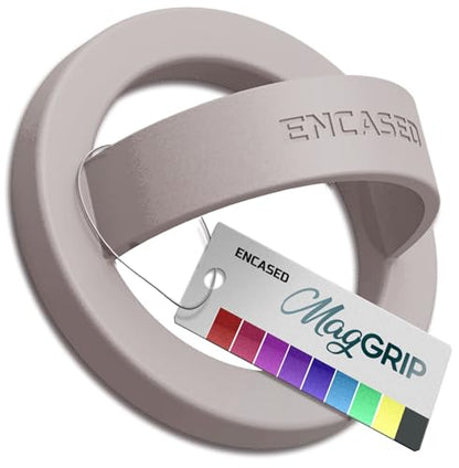 Encased Magnetic Phone Grip Holder (Compatible with MagSafe) Thin Silicone Finger Loop Ring for iPhone (Neutral) - color: Neutral