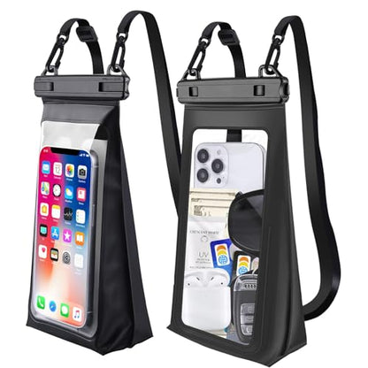 Large Capacity Waterproof Phone Pouch Floating, Waterproof Bag Case for iPhone 15 14 Pro Max 13 12 11 X XR 8 Plus Samsung Up to 6.9'', IPX8 Water Proof Phone Dry Bag for Swimming Kayaking, 1Pack - color: Black,1 Piece