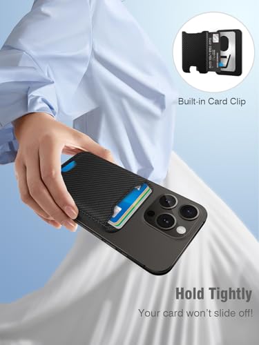 TopMade for Magsafe Wallet, 4 Card Holder, Strongest Magnetic Phone Wallet - color: Carbon Fiber Black