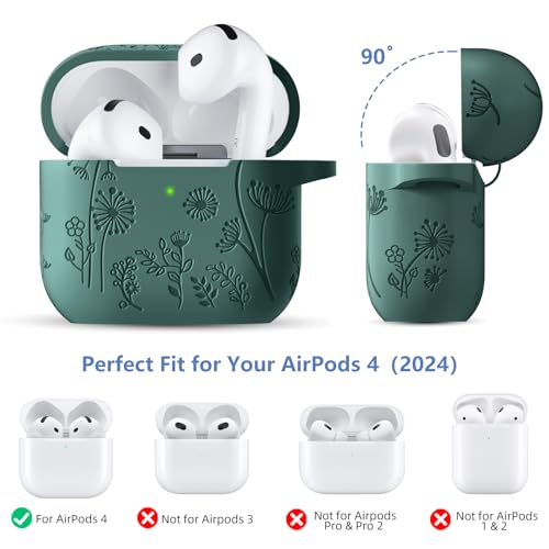 Lerobo for AirPods 4 AirPods 5 Case with Cleaner Kit & Keychain, Pine Green - color: A-Green, size: AirPods 5&4
