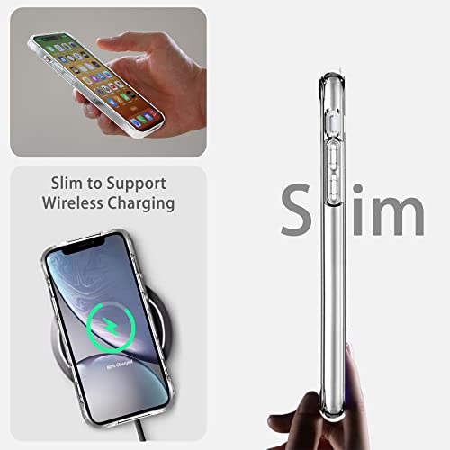 JJGoo Compatiable with iPhone XR Case Clear, Transparent Shockproof Phone Case, Slim Anti-Scratch Hard PC Back Protective Cover Bumper, Clear - color: Clear