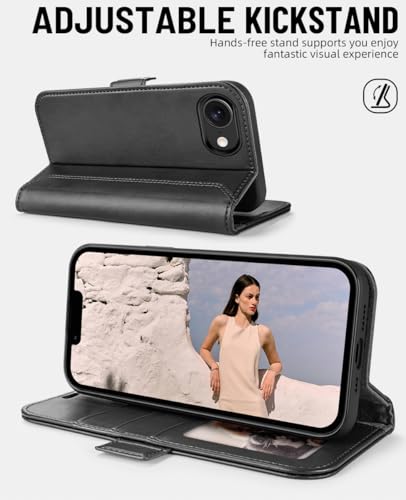 OCASE for iPhone 17e/iPhone 16e Wallet Case, Card Holder, Retro Graphite | RFID Blocking, Kickstand, Magnetic Closure, PU Leather Flip Folio, Shockproof TPU Shell, Protective Phone Cover (6.1") - color: Retro Graphite
