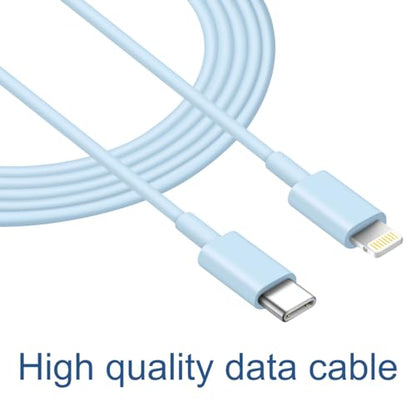 ROMITAZ iPhone Fast Charger Lightning Cable [MFi Certified] 2-Pack USB-C to Lightning Cable (6.6Ft) Fast Charging Compatible with iPhone14/14 Plus/14 Pro/14 Pro Max/13/13pro/12/12 Pro/12 Pro Max(Blue - color: Blue